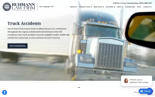 Screenshot of the Ruhmann Law Firm Website
