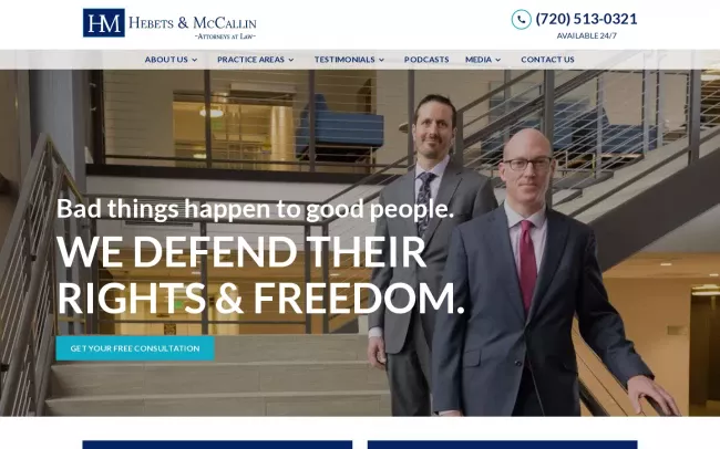 Screenshot of the Russell Hebets, Attorney at Law Website