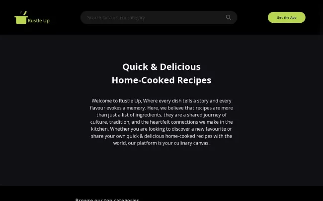 Screenshot of the Rustle Up Blog