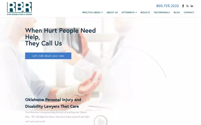Screenshot of the Ryan Bisher Ryan & Simons Website