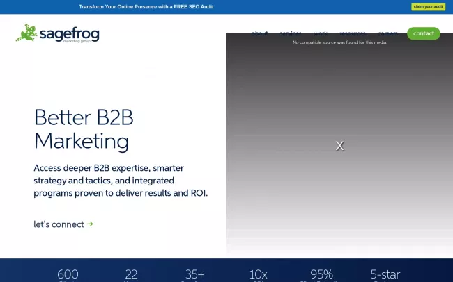 Screenshot of the Sagefrog Marketing Group, LLC Website