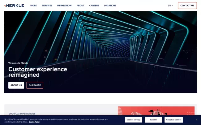 Screenshot of the Merkle Website