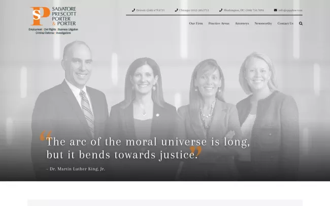 Screenshot of the Salvatore Prescott & Porter, PLLC Website