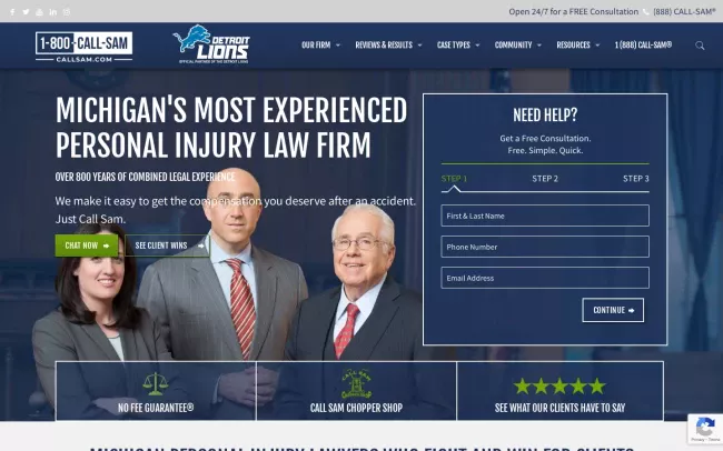 Screenshot of the The Sam Bernstein Law Firm Website