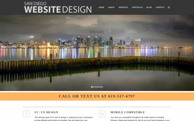 Screenshot of the San Diego Website Design Website