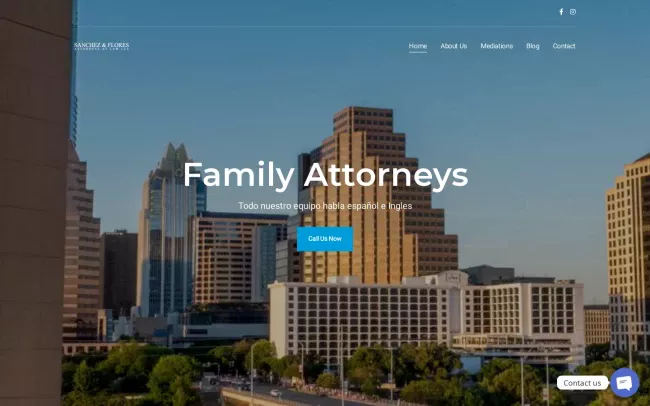 Screenshot of the Sanchez & Flores, Attorneys at Law LLC Website