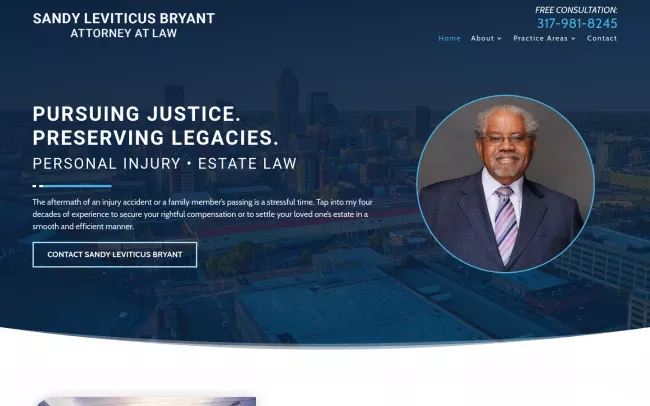 Screenshot of the Sandy Leviticus Bryant Attorney at Law Website
