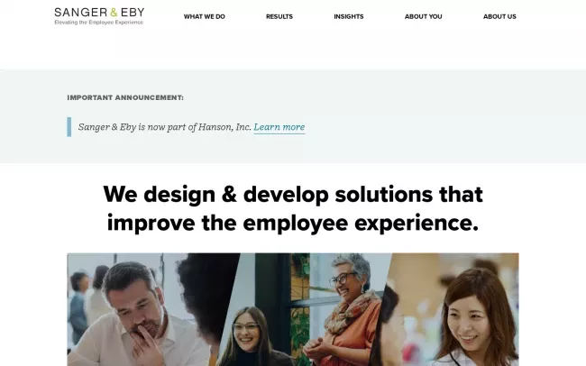 Screenshot of the Sanger & Eby Design Website