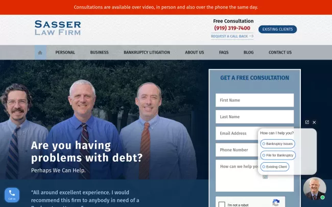 Screenshot of the Sasser Law Firm Website