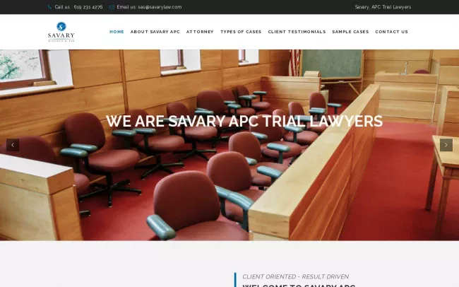 Screenshot of the Savary APC Website