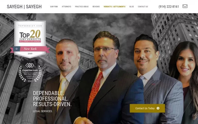 Screenshot of the Sayegh & Sayegh Website