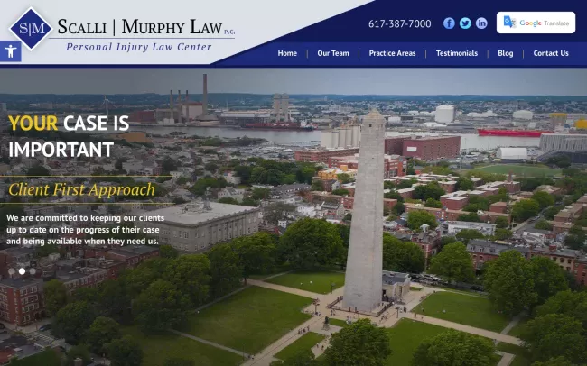 Screenshot of the Scalli Murphy Law, P.C. Website