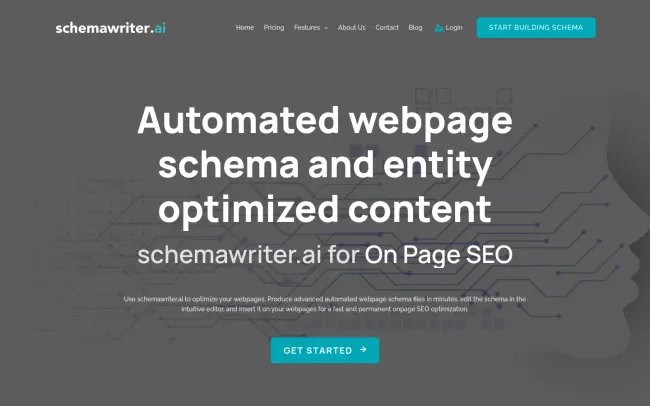 Screenshot of the schemawriter.ai - ai schema markup generator Website