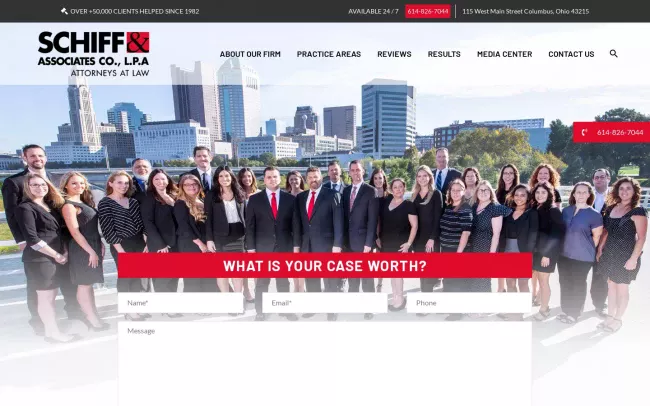 Screenshot of the Schiff & Associates Co., LPA Website