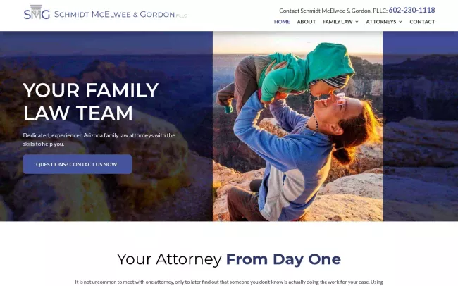 Screenshot of the Schmidt McElwee & Gordon, PLLC Website