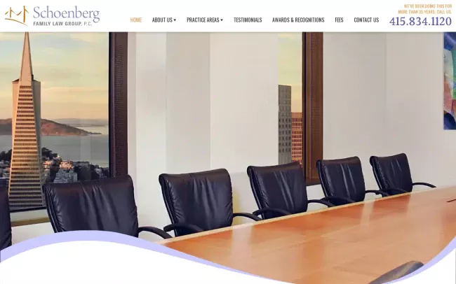 Screenshot of the Schoenberg Family Law Group, P.C. - Divorce Attorneys Website