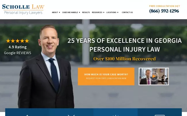 Screenshot of the Scholle Law Website