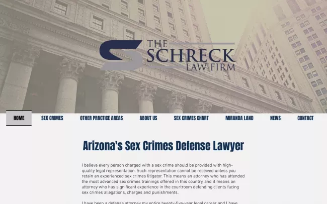 Screenshot of the Schreck Law Firm Website