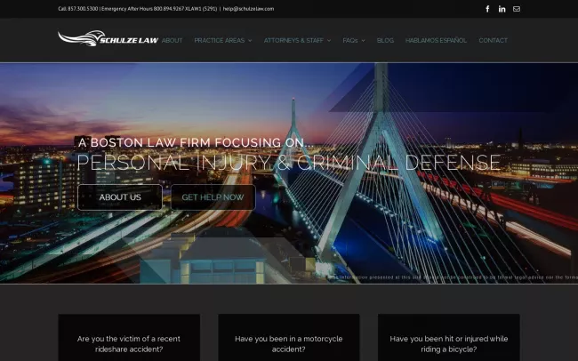 Screenshot of the Schulze Law Website