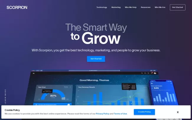 Screenshot of the Scorpion Website
