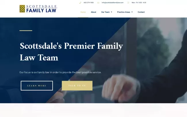 Screenshot of the Scottsdale Family Law Website