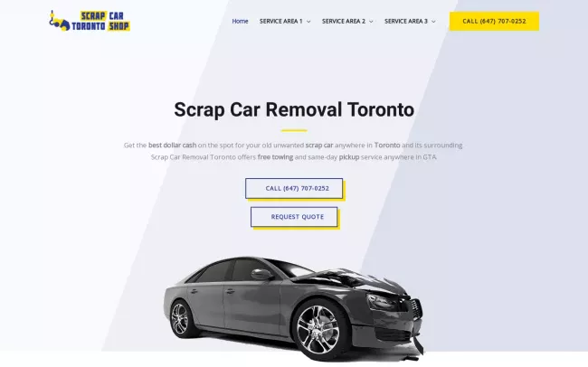 Screenshot of the Scrap Car Toronto Shop Blog