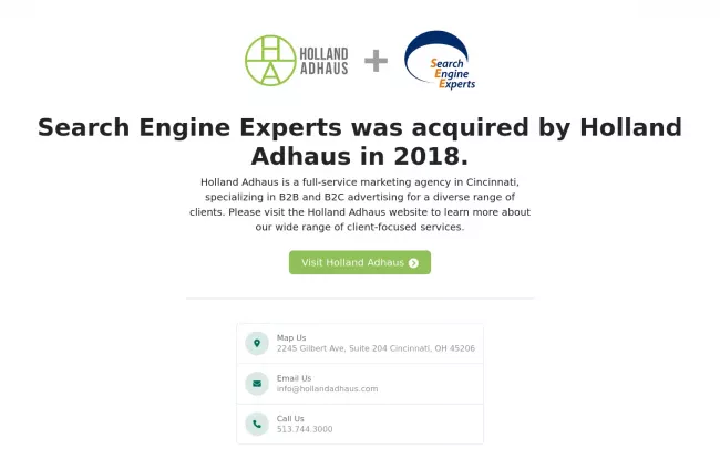 Screenshot of the Search Engine Experts Website