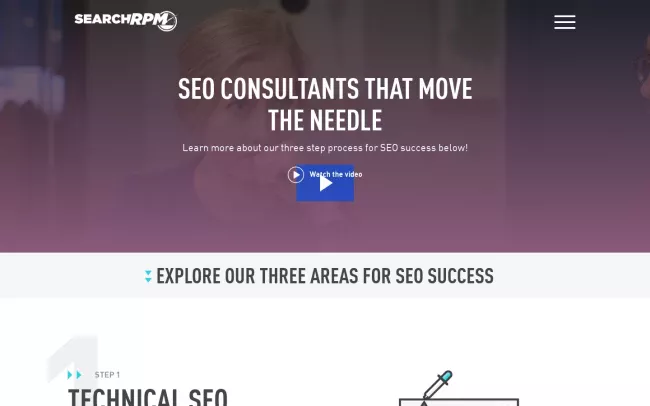 Screenshot of the SearchRPM Inc. Website