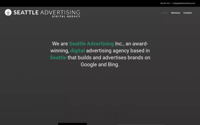 Screenshot of the Seattle Advertising Website