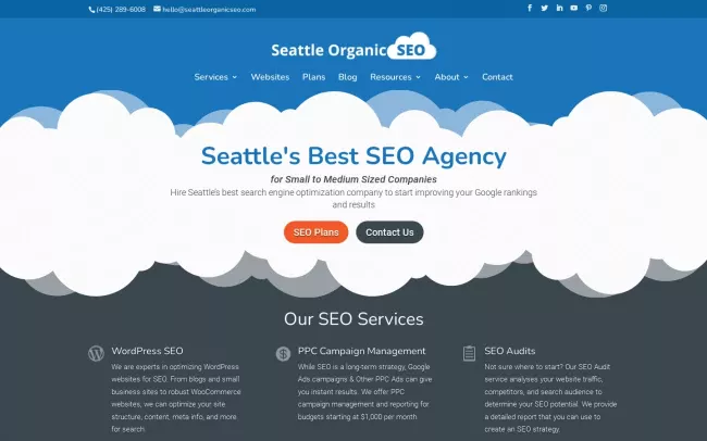 Screenshot of the Seattle Organic SEO Website