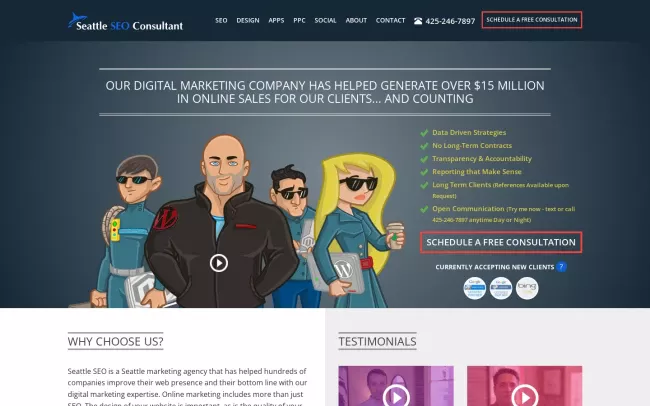 Screenshot of the Seattle Seo Consultant Website