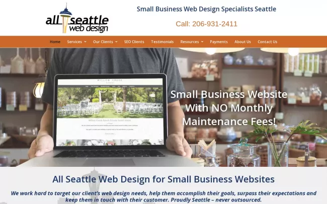 Screenshot of the All Seattle Web Design Website