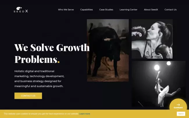 Screenshot of the SeedX Inc. Website