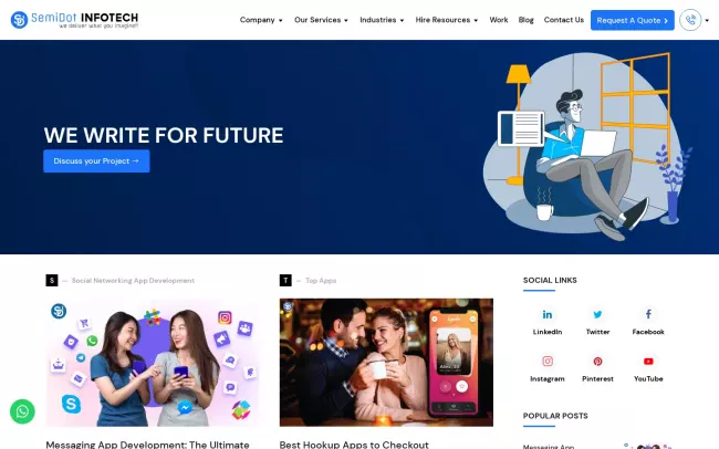 Screenshot of the Semidot Infotech Blog