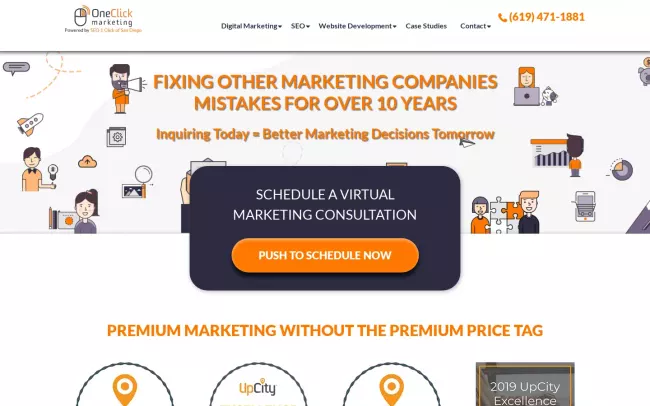 Screenshot of the SEO 1 Click Website