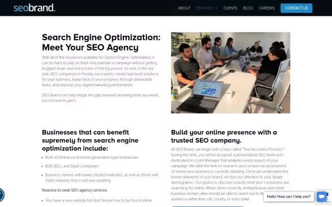 Screenshot of the SEO Brand Website