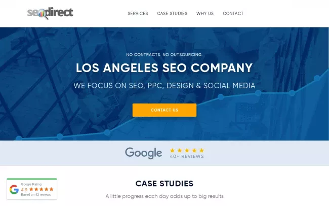 Screenshot of the SEO Direct Website