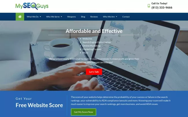 Screenshot of the My SEO Guys Website