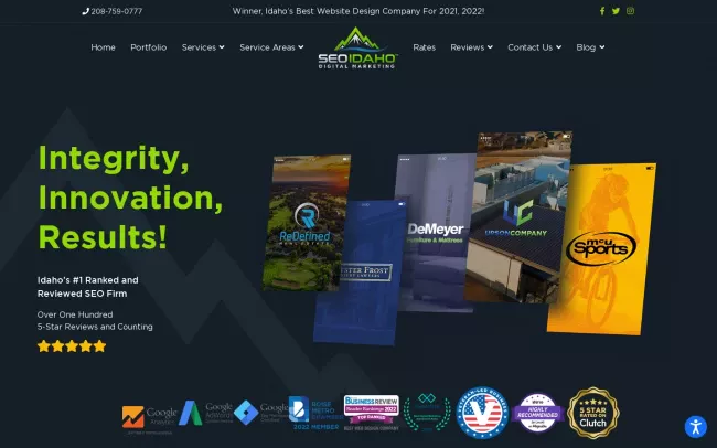 Screenshot of the SEO Idaho Website