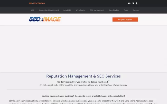 Screenshot of the SEO Image NYC Reputation Management & SEO Agency Website