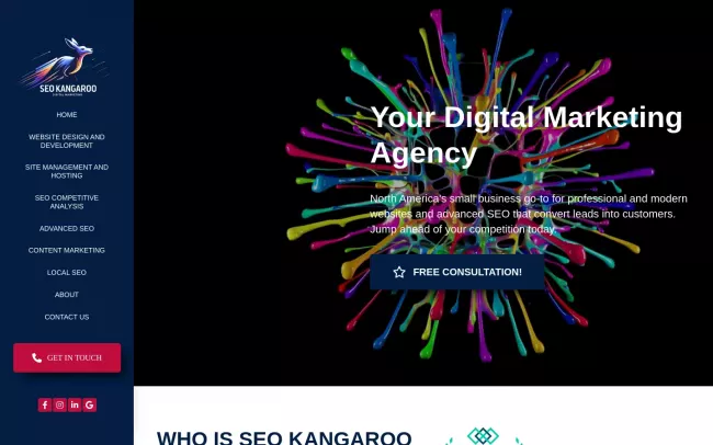 Screenshot of the SEO Kangaroo Digital Marketing Website