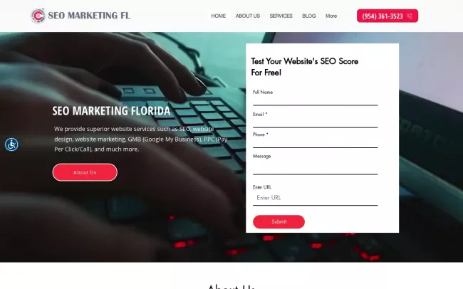 Screenshot of the SEO Marketing FL Website