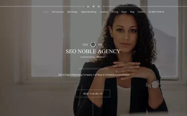 Screenshot of the SEO Noble Los Angeles Website