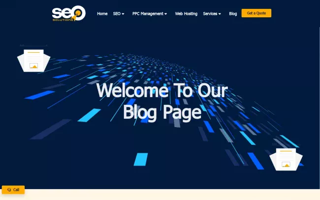 Screenshot of the SEO Solutions Blog