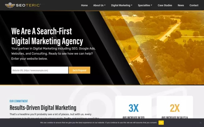 Screenshot of the Seoteric Digital Marketing Website