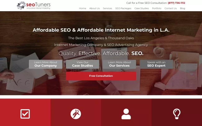Screenshot of the SeoTuners - Affordable SEO Company Website