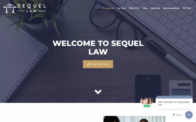 Screenshot of the Sequel Law LLC Website