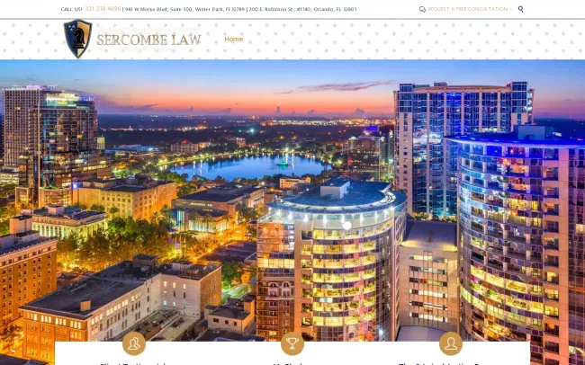 Screenshot of the Sercombe Law: DUI and Criminal Defense Website