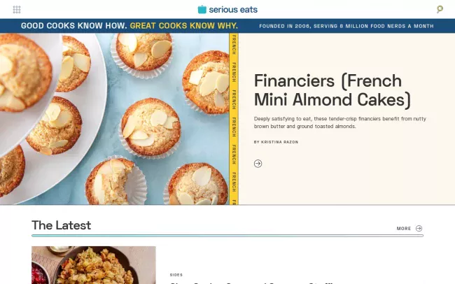 Screenshot of the Serious Eats Blog