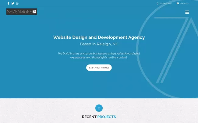 Screenshot of the Seven Ages Design Website